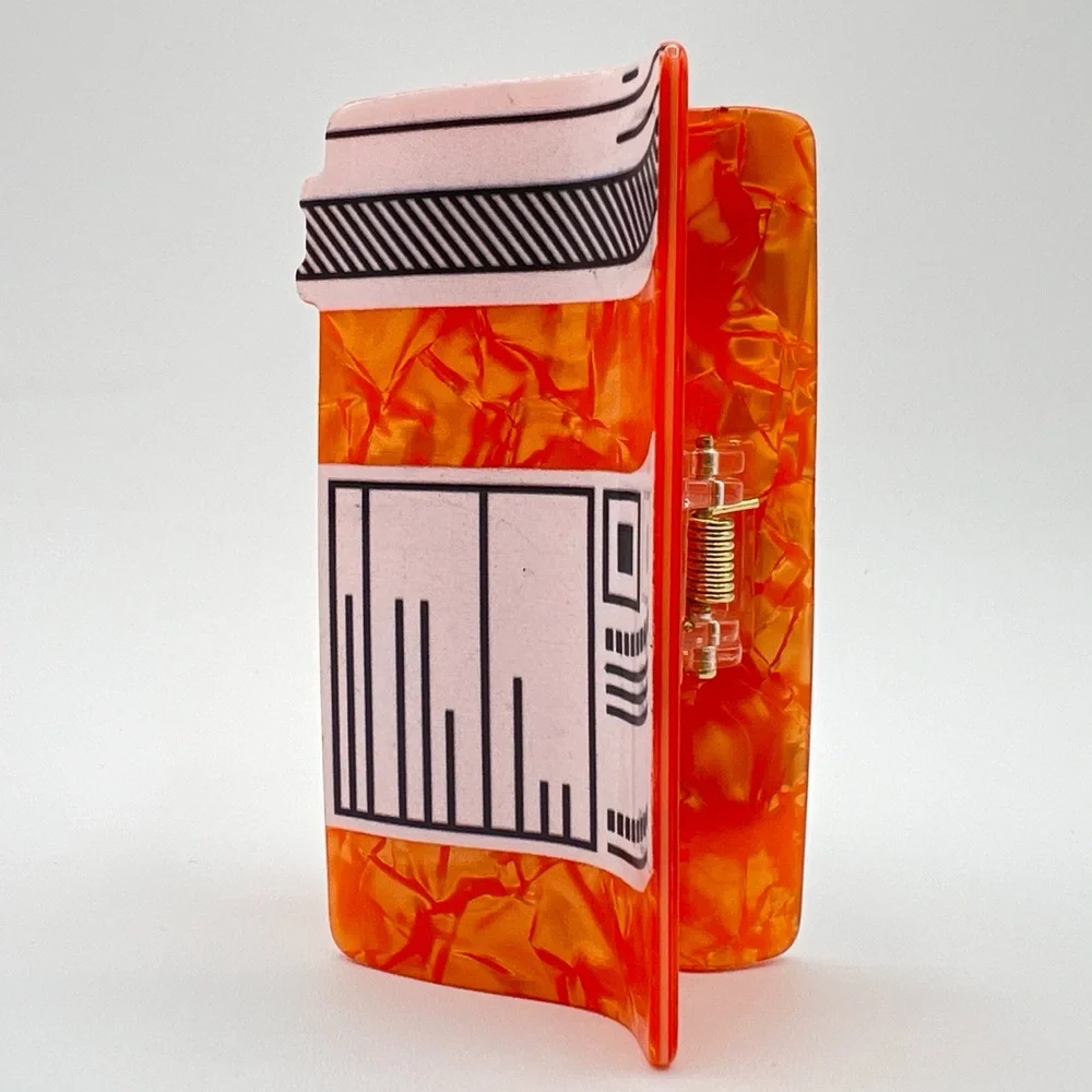 Prescription Medicine Bottle Hair Clip New